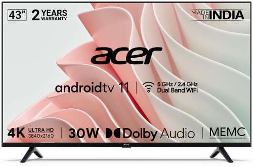 Acer 109 cm (43 inches) I Series 4K Ultra HD Android Smart LED TV AR43AR2851UDFL (Black)