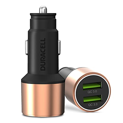 Duracell 36W Qualcomm Certified Dual Port QC3.0, Quick Charge Dual USB Car Charger for Mobile, Smartphones, Tablets, Smartwatch & More – (Copper & Black) Duracell 36W Qualcomm Certified Dual Port QC3.0, Quick Charge Dual USB Car Charger for Mobile, Smartphones, Tablets, Smartwatch & More – (Copper & Black)