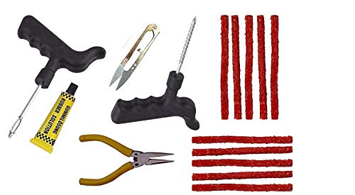 DELHI TRADERSS Complete Tubeless Tyre Puncture Repair Kit (Nose Pliers + Cutter + Rubber Cement) for All Bikes DELHI TRADERSS Complete Tubeless Tyre Puncture Repair Kit (Nose Pliers + Cutter + Rubber Cement) for All Bikes