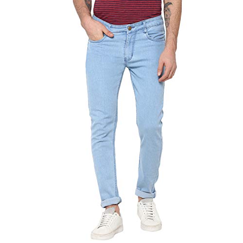 Urbano Fashion Men’s Ice Blue Slim Fit Denim Jeans Stretchable