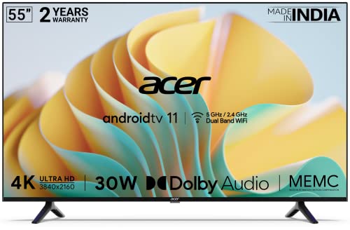Acer 139 cm (55 inches) I Series 4K Ultra HD Android Smart LED TV AR55AR2851UDFL (Black) Acer 139 cm (55 inches) I Series 4K Ultra HD Android Smart LED TV AR55AR2851UDFL (Black)