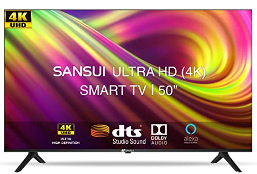 Sansui 127 cm (50 inches) 4K Ultra HD Certified Android LED TV JSW50ASUHD (Mystique Black) (2021 Model) | With Dolby Audio and DTS