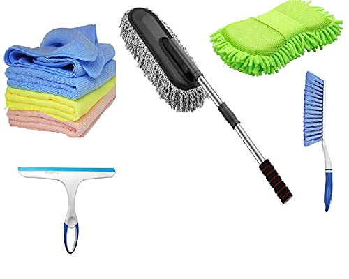 Winberg ® Car Cleaning Combo Kit Microfiber Towel 3 pcs 1 Telescopic Duster Carpet Brush 1 Washing Scurb full Interior and Exterior Cleaning Kit – CarCLNG08 Winberg ® Car Cleaning Combo Kit Microfiber Towel 3 pcs 1 Telescopic Duster Carpet Brush 1 Washing Scurb full Interior and Exterior Cleaning Kit – CarCLNG08