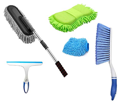 Winberg ® Car Cleaning Combo Pack Microfiber Duster Carpet Brush Washing Scurb Glass Wiper Microfibre Gloves Full Interior and Exterior Cleaning Kit – CarCLNG05 Winberg ® Car Cleaning Combo Pack Microfiber Duster Carpet Brush Washing Scurb Glass Wiper Microfibre Gloves Full Interior and Exterior Cleaning Kit – CarCLNG05