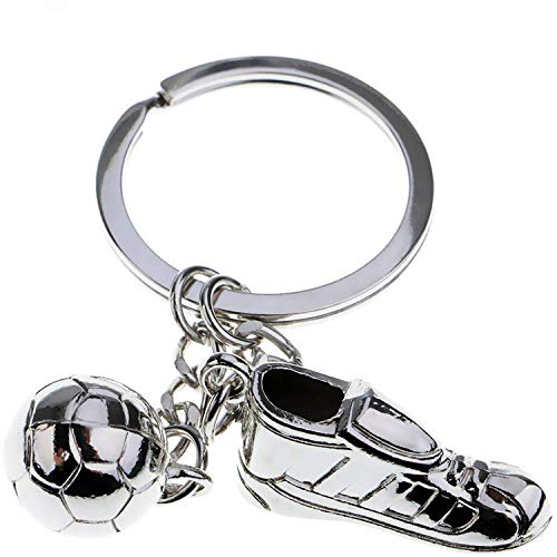 TASLAR Mini Soccer Football & Shoes Keychain Key Ring Creative Accessories for Cars/Bikes (Silver) TASLAR Mini Soccer Football & Shoes Keychain Key Ring Creative Accessories for Cars/Bikes (Silver)