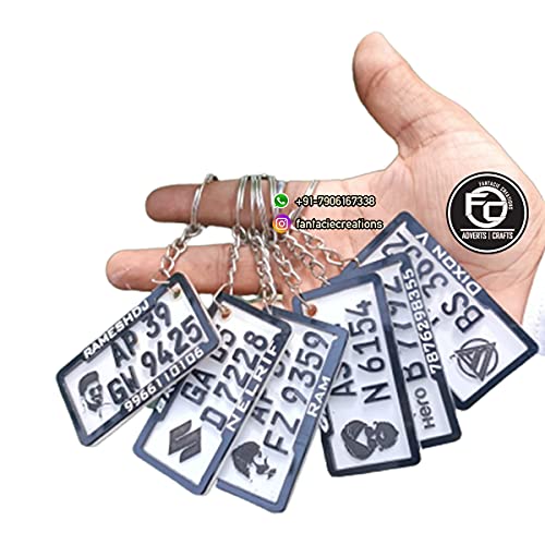Customised number plate keychain in 4D style for any bike or car / name / photo / ride / travel / bag / logo / accessories / unique / personalised keyring Customised number plate keychain in 4D style for any bike or car / name / photo / ride / travel / bag / logo / accessories / unique / personalised keyring