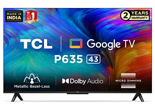 TCL 108 cm (43 inches) Metallic Bezel-Less Series 4K Ultra HD Smart LED Google TV 43P635 (Black) TCL 108 cm (43 inches) Metallic Bezel-Less Series 4K Ultra HD Smart LED Google TV 43P635 (Black)