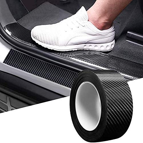 AutoBizarre High Gloss Anti Scratch Black Carbon Fiber Paint Protection Film Tape PPF for Car Protection and Decoration – 2 Inches x 5 Meters