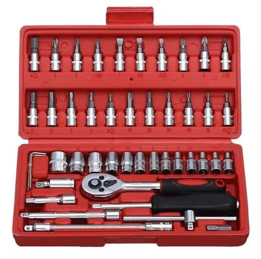 Corslet Screwdriver and Socket Set Automobile Tool Kit – Red, 46 Pieces Corslet Screwdriver and Socket Set Automobile Tool Kit – Red, 46 Pieces