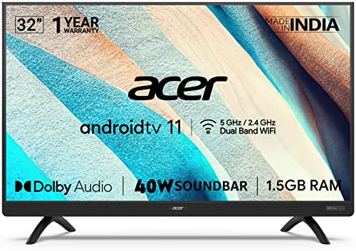 Acer 80 cm (32 inches) S Series HD Ready Android Smart LED TV AR32AR2841HDSB (Black) Acer 80 cm (32 inches) S Series HD Ready Android Smart LED TV AR32AR2841HDSB (Black)