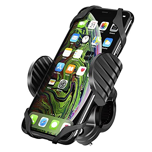 Amkette iGrip Secure Bike Phone Holder & Bicycle Mount with Silicone Mobile Strap, Weatherproof Design, 360° Rotation and Anti-Theft Bar Clamp Design for All Smartphones up to 6.8 Inches Amkette iGrip Secure Bike Phone Holder & Bicycle Mount with Silicone Mobile Strap, Weatherproof Design, 360° Rotation and Anti-Theft Bar Clamp Design for All Smartphones up to 6.8 Inches