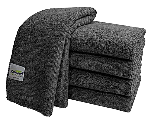 SOFTSPUN Microfiber Cloth – 5 pcs – 40×40 cms – 340 GSM Grey- Thick Lint & Streak-Free Multipurpose Cloths – Automotive Microfibre Towels for Car Bike Cleaning Polishing Washing & Detailing SOFTSPUN Microfiber Cloth – 5 pcs – 40×40 cms – 340 GSM Grey- Thick Lint & Streak-Free Multipurpose Cloths – Automotive Microfibre Towels for Car Bike Cleaning Polishing Washing & Detailing