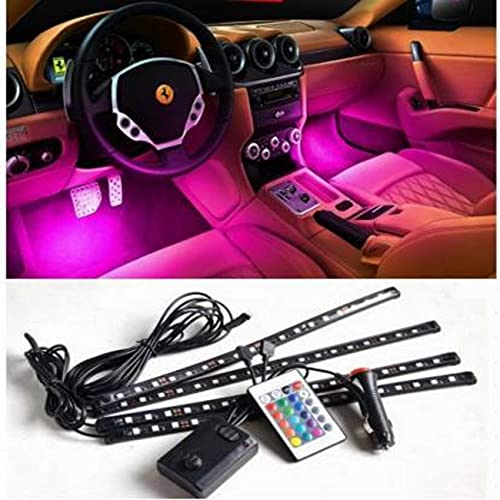 GoMechanic Atmosphere Lights ,12×4 Car LED Strip Light, 48 LED DC 12V Multicolour Interior Light LED Under Dash Lighting Kit with Sound Active Function and Wireless Remote Control Car Fancy Light GoMechanic Atmosphere Lights ,12×4 Car LED Strip Light, 48 LED DC 12V Multicolour Interior Light LED Under Dash Lighting Kit with Sound Active Function and Wireless Remote Control Car Fancy Light