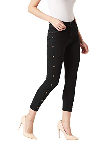 Miss Chase Women’s Black Slim Fit Cropped Length High Rise Denim Jeans Miss Chase Women’s Black Slim Fit Cropped Length High Rise Denim Jeans
