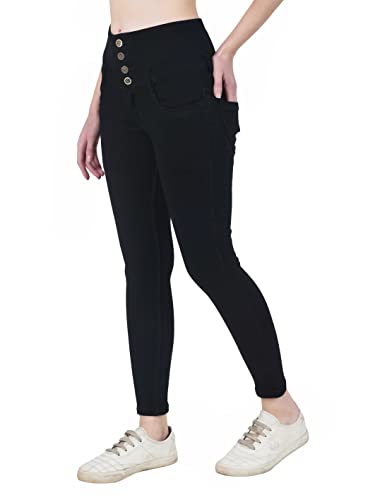 MM-21 5 Button Knitted Denim High Waist Skinny Fit Women’s Jeans
