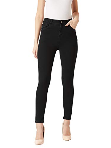 Miss Chase Women’s Black Skinny Fit High Rise Clean Look Regular Length Clean Look Stretchable Denim Jeans
