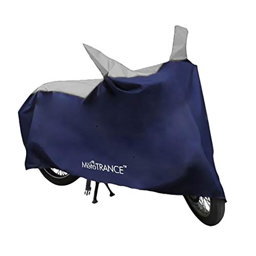 MotoTrance Sporty Blue Bike/Scooty Cover- All Two Wheelers Upto Pulsar/Apache | with Storage Bag | Water Resistant | Mirror Pockets | 5-Thread Interlock Stitching | Stylish Bike Accessories (Blue) MotoTrance Sporty Blue Bike/Scooty Cover- All Two Wheelers Upto Pulsar/Apache | with Storage Bag | Water Resistant | Mirror Pockets | 5-Thread Interlock Stitching | Stylish Bike Accessories (Blue)