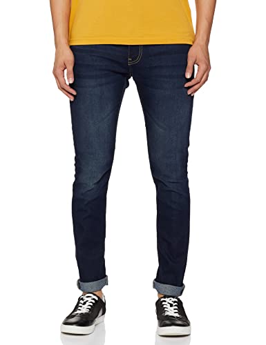 Amazon Brand – Symbol Men’s Skinny Stretchable Jeans (SS22-SY-SK-510_Dark Blue1_32)
