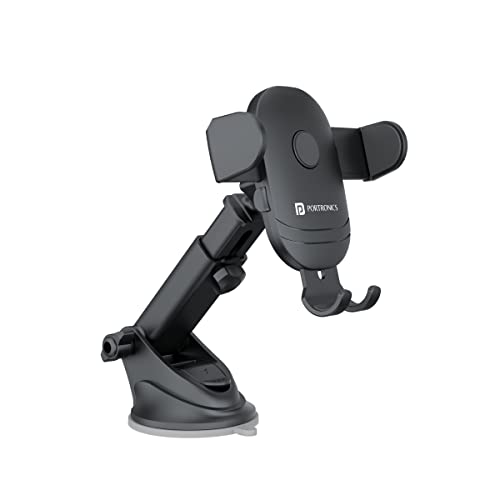 Portronics Clamp M2 Adjustable Car Mobile Phone Holder Stand, 360° Rotational, Strong Suction Cup, Compatible with 4 to 6 inch Devices(Black) Portronics Clamp M2 Adjustable Car Mobile Phone Holder Stand, 360° Rotational, Strong Suction Cup, Compatible with 4 to 6 inch Devices(Black)