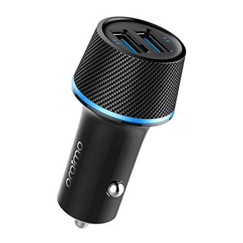 Car Charger, Oraimo Highway 10.5W Dual Ports Car Charger Adapter Fast Charging USB Charger with Blue LED Lights for MI, Samsung, Realme, iPhone, iPad Car Charger, Oraimo Highway 10.5W Dual Ports Car Charger Adapter Fast Charging USB Charger with Blue LED Lights for MI, Samsung, Realme, iPhone, iPad