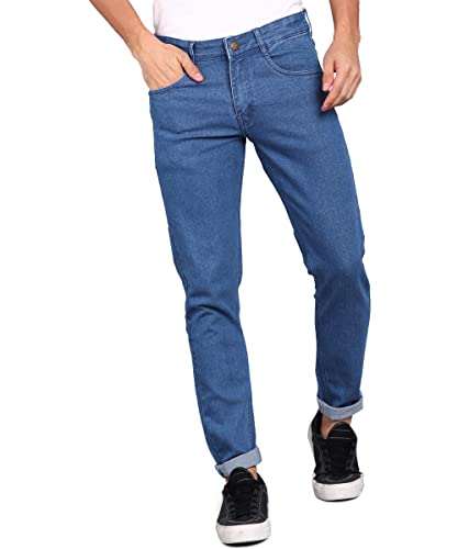 Urbano Fashion Men’s Light Blue Slim Fit Denim Jeans Stretchable