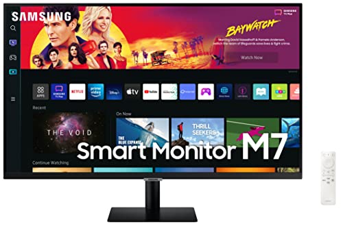 Samsung 32-inch(80cm) M7 4K UHD Smart Monitor, Type-C, Smart TV apps, TV Plus, Office 365, Apple Airplay, Dex, Bluetooth, IOT, Speakers, Remote (LS32BM700UWXXL, Black) Samsung 32-inch(80cm) M7 4K UHD Smart Monitor, Type-C, Smart TV apps, TV Plus, Office 365, Apple Airplay, Dex, Bluetooth, IOT, Speakers, Remote (LS32BM700UWXXL, Black)