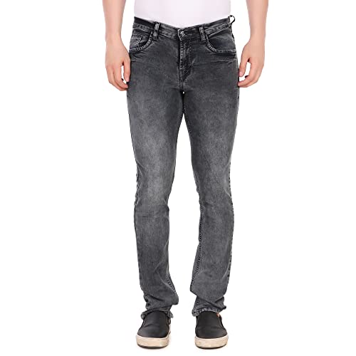 DELEXO Men Straight Fit Towel Wash Bootcut Stretchable High Rise Grey Jeans DELEXO Men Straight Fit Towel Wash Bootcut Stretchable High Rise Grey Jeans