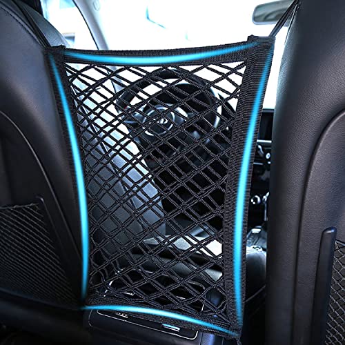 STHIRA® 2-Layer Car Mesh Organizer – Seat Back Net Bag, Barrier of Backseat Pet Kids,Cargo Tissue Purse Holder,Driver Storage Netting Pouch,Car Divider STHIRA® 2-Layer Car Mesh Organizer – Seat Back Net Bag, Barrier of Backseat Pet Kids,Cargo Tissue Purse Holder,Driver Storage Netting Pouch,Car Divider
