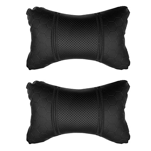Adroitz Neck Cushion (Black, Pack of 2) Material: Faux Leather Adroitz Neck Cushion (Black, Pack of 2) Material: Faux Leather