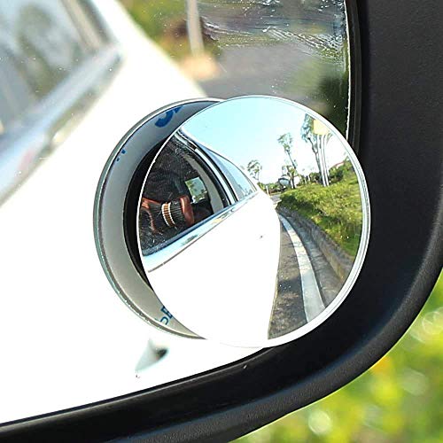 ORZIX Blind Spot Mirror, Round Wide Angle Adjustable 360° Rotate Small Round Convex Rear View Mirror for All Universal Vehicles Car Fit Stick-on Design (Cars, Trucks, Vans,) (2)