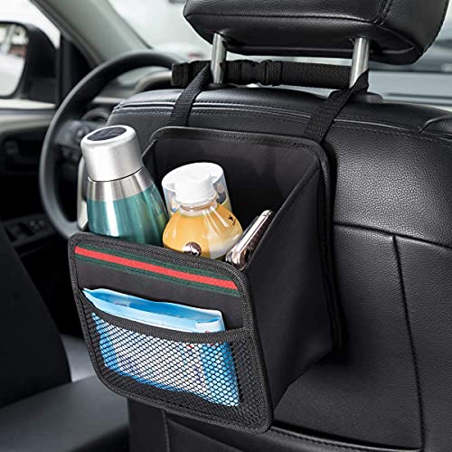 Shibui Trunk Organizer Backseat Large Anti-Slip Multi-Compartment Storage Utility Tool Space Saver Trash Bag for Car Organizer Back Seat,Hanging Mini Trash Bag Black