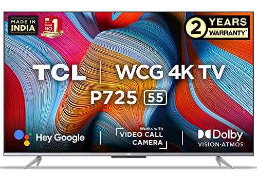 TCL 139 cm (55 inches) 4K Ultra HD Smart Certified Android LED TV 55P725 (Black) TCL 139 cm (55 inches) 4K Ultra HD Smart Certified Android LED TV 55P725 (Black)